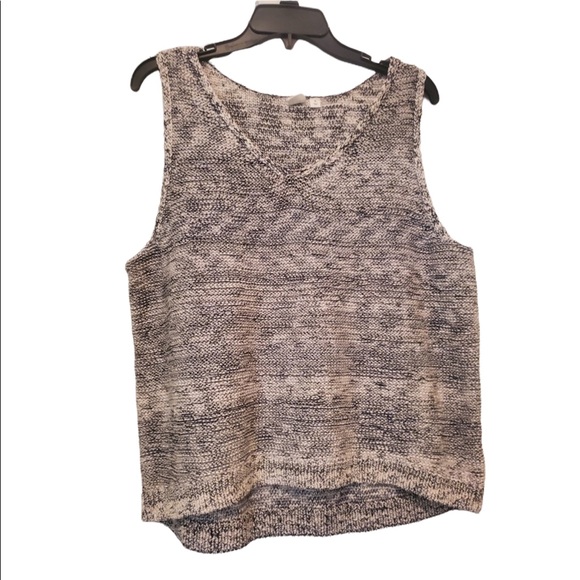 GAP V Neck Marled Knit Sweater Tank Top NEW - Picture 1 of 10